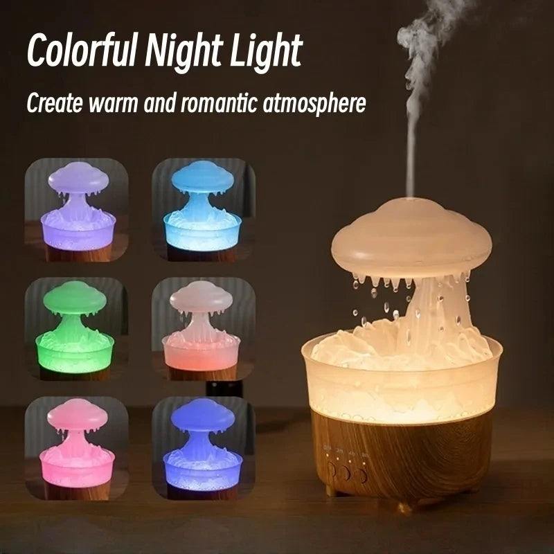 PureDropsCo Rain Cloud Humidifier - Green aesthetic mist diffuser bedroom
