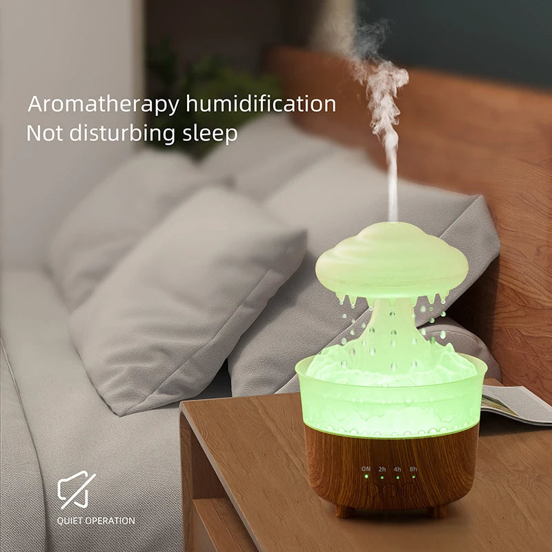 Rain Cloud Humidifier on bedside table - bedroom aesthetic setup