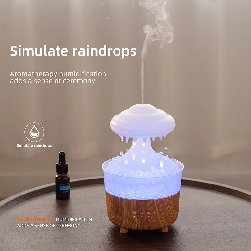 Rain Cloud Humidifier - Simulate raindrops with soft blue light